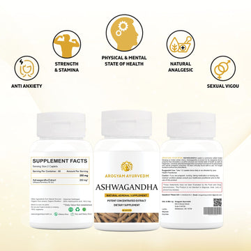 Dr. Pushp's AROGYAM AYURVEDM ASHWAGANDHA CAPSULES | General Wellness | Stress Relief | Rejuvenates Mind & Body