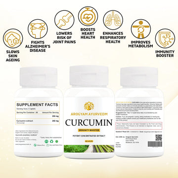 AROGYAM AYURVEDM CURCUMIN CAPLETS | With BioPerine | Helps to improve Joint Health