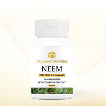 AROGYAM AYURVEDM NEEM CAPLETS | Azadirachta Indica Extract | Supports Detoxification | Helps in  Strengthens Immunity & Nourishes Skin